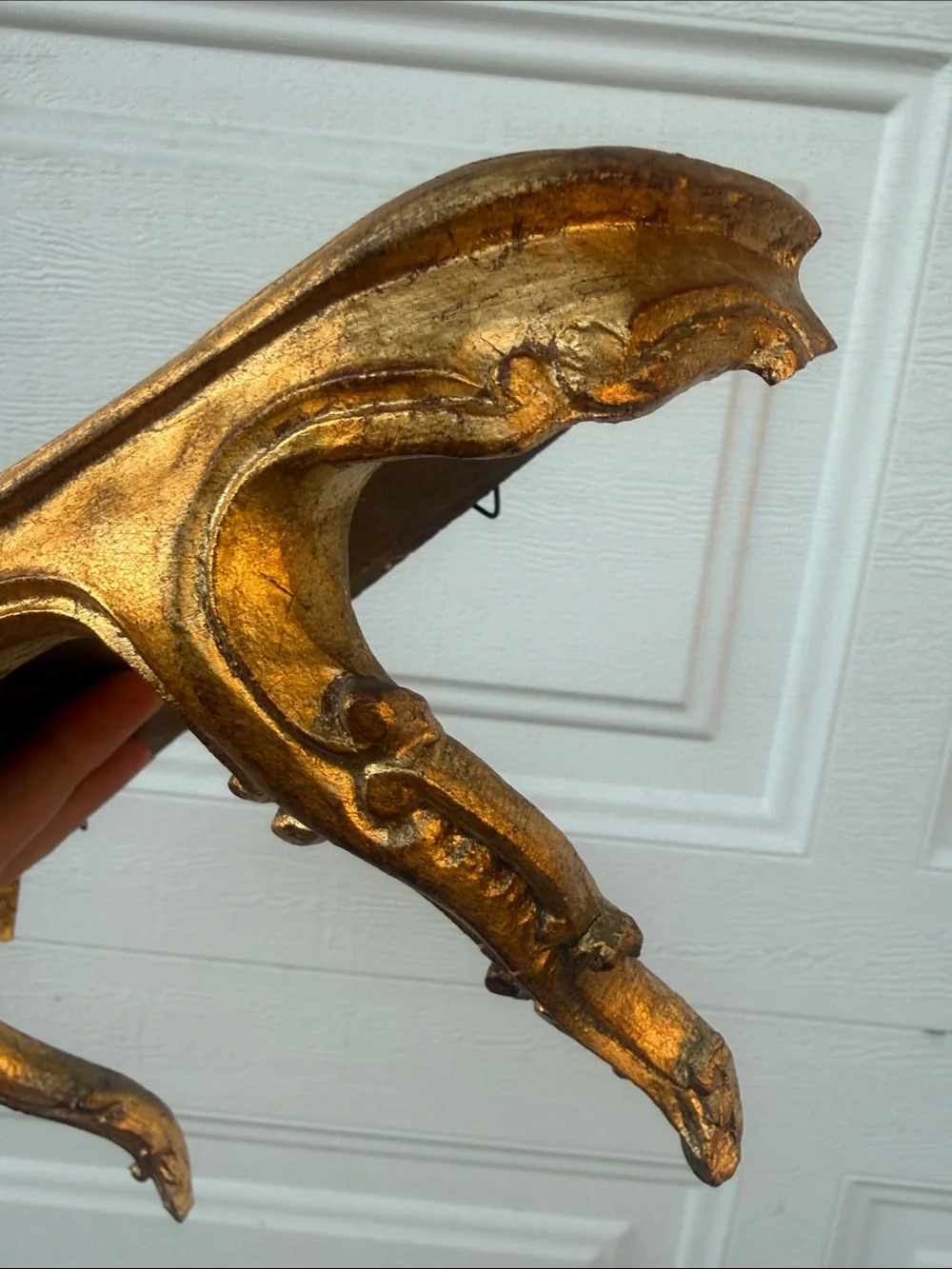 VTG Handmade Gold Gilt Italian Florentine Ornate Carved Wall Shelf - 13 1/2”